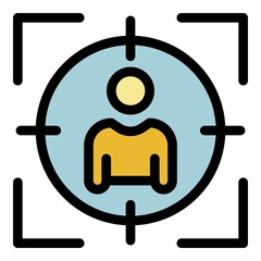 Poster - Recruiter target icon. Outline recruiter target vector icon color flat isolated