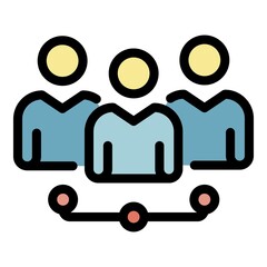 Poster - Communication recruiter icon. Outline communication recruiter vector icon color flat isolated