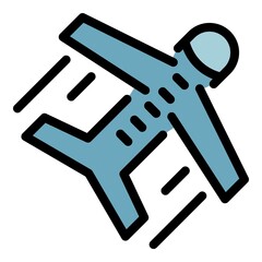 Poster - Plane flies up icon. Outline plane flies up vector icon color flat isolated
