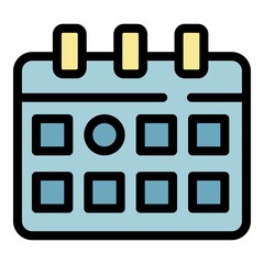 Poster - Wall calendar icon. Outline wall calendar vector icon color flat isolated