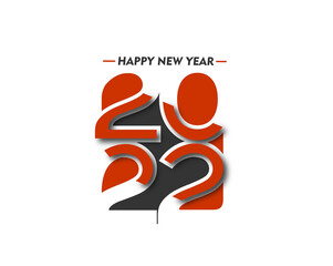 Happy New Year 2022 Text Typography Design Patter, Vector illustration.