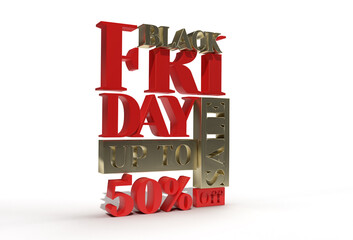 Wall Mural - Black Friday Day Upto 50% Sale Banner Template  isolated Pen Tool Created Clipping Path Included in JPEG Easy to Composite.
