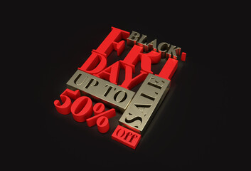 Wall Mural - Black Friday Day Upto 50% Sale Banner Template  isolated Pen Tool Created Clipping Path Included in JPEG Easy to Composite.