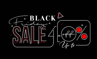 Wall Mural - Black Friday Sale Promotion Poster or banner Design, Special offer 40% sale, Promotion and shopping vector template.