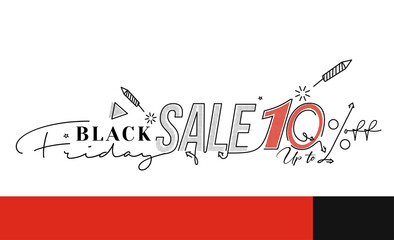 Wall Mural - Black Friday Sale Promotion Poster or banner Design, Special offer 10% sale, Promotion and shopping vector template.