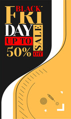 Wall Mural - Black Friday Sale Promotion Poster or banner Design, Special offer sale,  Promotion and shopping vector template.