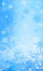 Wall Mural - new year's christmas background with snowflakes, bokeh. blank template for a christmas card