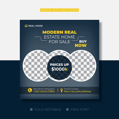 Wall Mural - real estate business home sale for social media post or square flyer