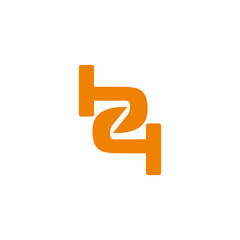 Sticker - letters b4 simple linked geometric logo vector