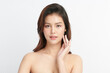 © kitthanes - Beautiful young asian woman with clean fresh skin on white background, Face care, Facial treatment, Cosmetology, beauty and spa, Asian women portrait.