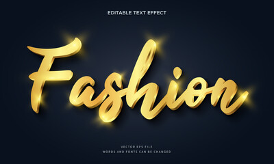 Wall Mural - Luxury 3d gold fashion text effect. Elegant fancy font style perfect for logotype, title or heading 