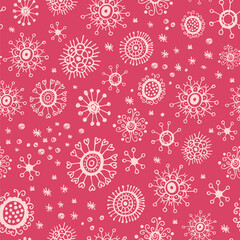 Poster - Floral seamless pattern, vector background with small flowers and leaves