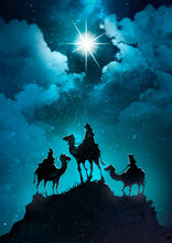 Illustration Of The Wise Men Of The East Looking At The Star
