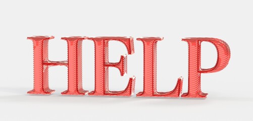 Poster - word Help and support in 3d