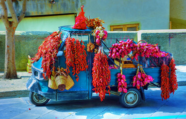 Sticker - Tropea red chillies and onions italy