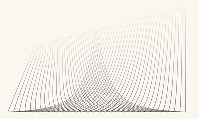 Poster - Abstract geometric background with lines. Elegant linear surface with distort and perspective.