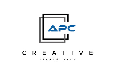 Wall Mural - APC square frame three letters logo design vector