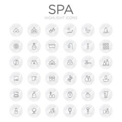 Wall Mural - set of spa icons isolated on white background. healthcare symbol modern, simple, vector, icon for hi
