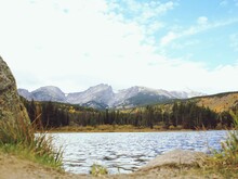 Opening The Mountains Up For Fall In Estes Park, Next To A Lake.