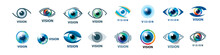 A Set Of Vector Logos With An Image Of An Eye
