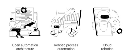 Sticker - AI-based software abstract concept vector illustrations.