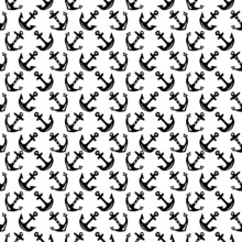 Hand Drawing Nautical Seamless Pattern For Party, Anniversary, Birthday. Design For Banner, Poster, Card, Invitation And Scrapbook 