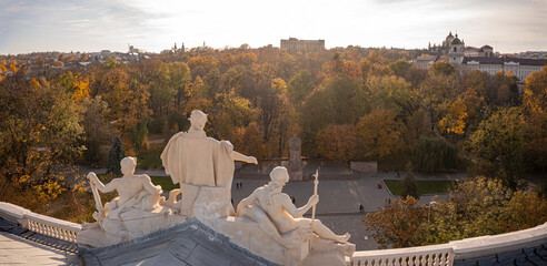 Wall Mural -  Aerial veiw on Ivan Franko National University of Lviv from drone