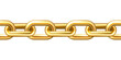 © 32 pixels - Realistic gold plated seamless metal chain with golden links isolated on white background. Vector illustration.