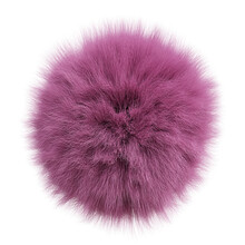 Fluffy Ball, Furry Pink Sphere Isolated On White Background