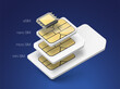 Set of different SIM cards. Vector illustration. Ready for your design. EPS10.	