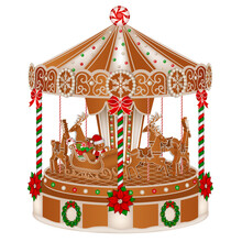 Christmas Gingerbread Carousel With Cookies And Candies