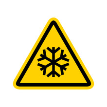 Snow Alert Vector Icon. Snow Warning Weather Winter Freeze. Ice Hazard Snow Sign