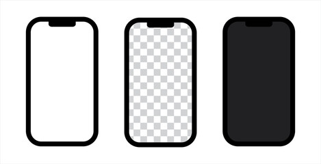 Poster - Realistic smartphone. Phone black. Flat design, vector illustration.