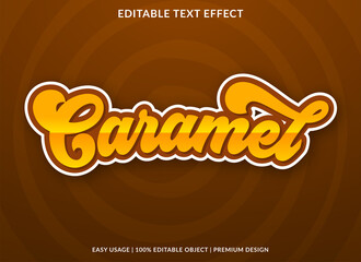 Poster - caramel text effect template with abstract and bold style use for business logo and brand