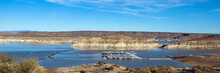 Panorama Of The Marina, Lake, And Landscape At Elephant Butte State Park Near Truth Or Consequences, New Mexico