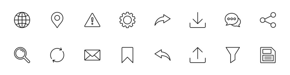 Poster - contact us icon set. web icon set. website set icon vector. for computer and mobile