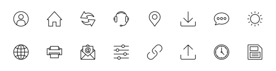 Poster - contact us icon set. web icon set. website set icon vector. for computer and mobile