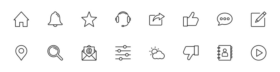 Poster - contact us icon set. web icon set. website set icon vector. for computer and mobile