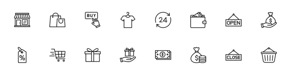 Poster - e commerce icon set vector, shopping icon set	