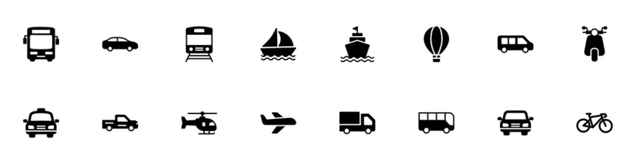 Poster - Transportation icon set vector	