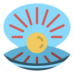 Sticker - clam flat icon