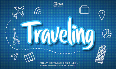 traveling text effect editable eps cc