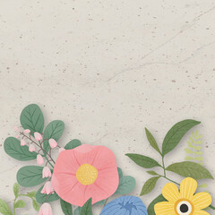 Wall Mural - Flower border on a beige background vector