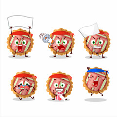 Poster - Mascot design style of rhubarb pie character as an attractive supporter