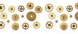 Vintage cogs gears wheels banner styled on white background