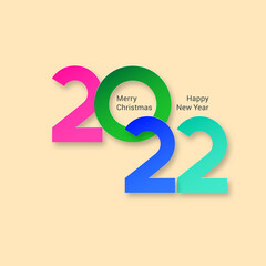 Poster - Happy New Year Greeting Card Design. Winter Holiday Illustration with Color 2022 Numbers on Yellow Backdrop. Chinese Year of Rat Poster, Sale Banner, Flyer Template