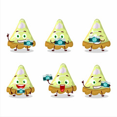 Poster - Photographer profession emoticon with slice of key lime pie cartoon character