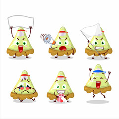 Poster - Mascot design style of slice of key lime pie character as an attractive supporter