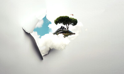 Sticker - Image of tree and landscape