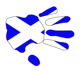 Canvas Print - Scottish Flag Hand Print Silhouette